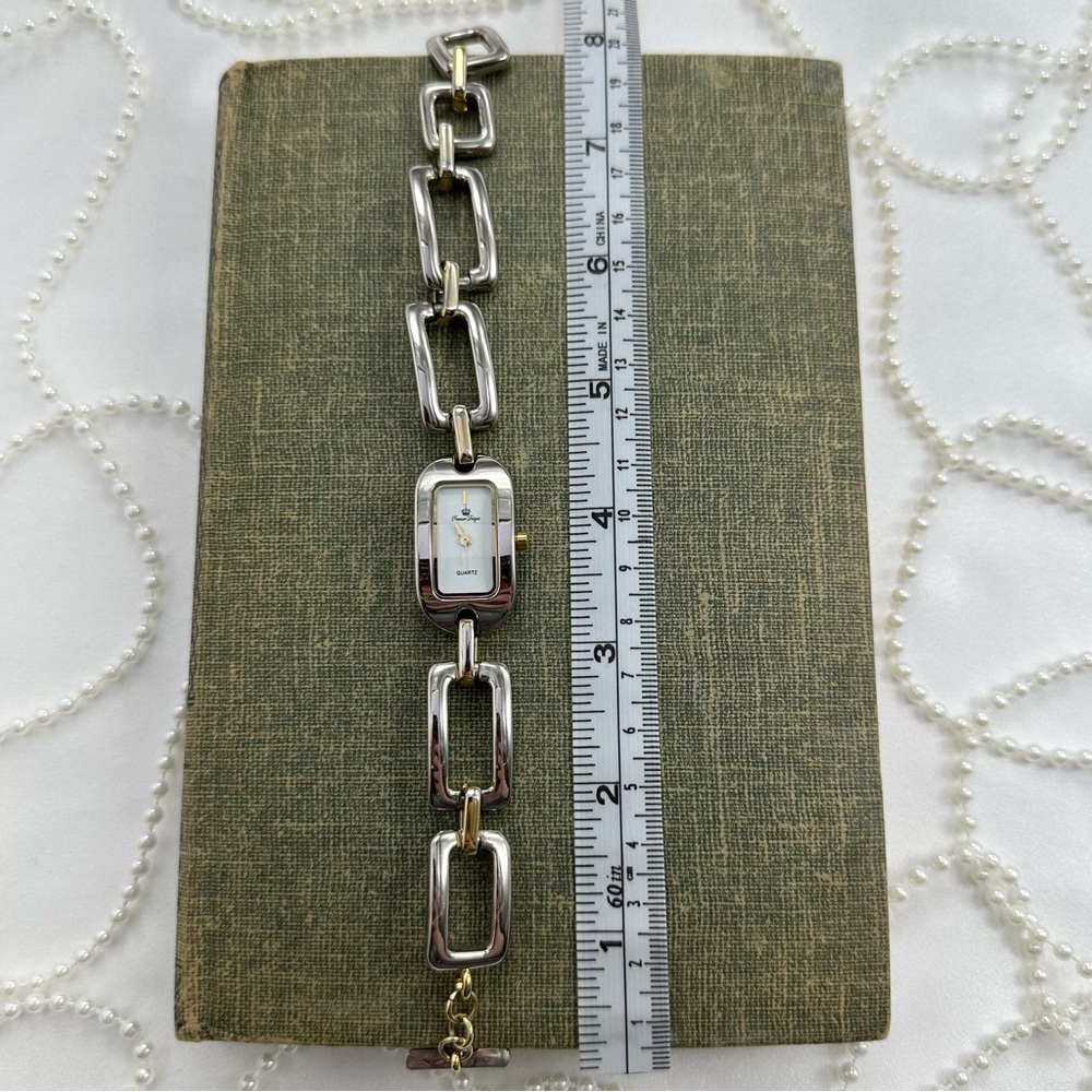 Two-Tone Rectangular Chain Watch - image 5
